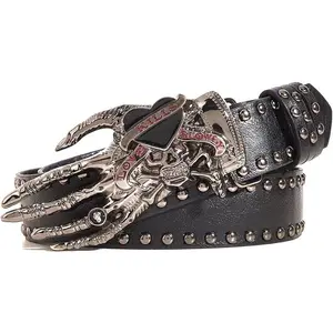 Skull Finger Belts Punk Style y2k Belt With Buckle Personalised Studded Belt for Women and Men 103 cm Length Unisex Design