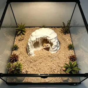 3D Printed Ice Cave Ornament for Reptiles, Pure Pla Material, Realistic Stalactite Design, Secure Hideout for Pet Safety