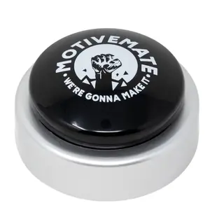 Think Positive Talking Push Button, Office Morale Booster for Staff Motivation Coworker Team Leadership Development, Desk Accessory, Inspirational Gift for Men & Women, Plays 12 Motivational Quotes