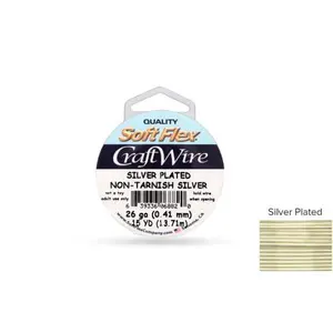 Soft Flex Craft Wire Non-Tarnish Silver-Plated 26 Gauge 15 Yards - 1 spool