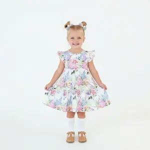 Organic Cotton Ruffle Sleeveless Dress Wildflower Whimsy