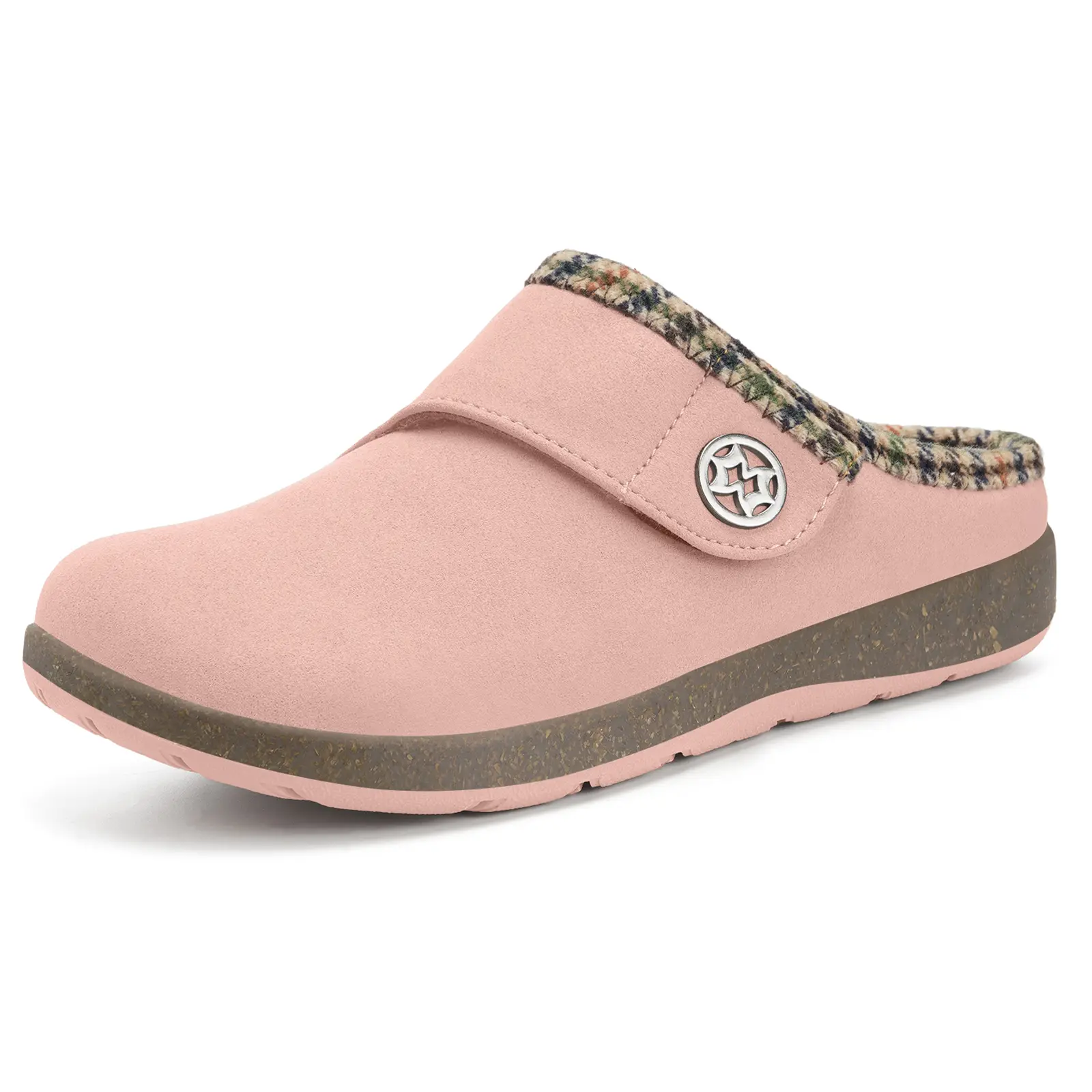 Unisex Suede Wide Slippers - Winter Warm, Slip-On, Lined, Soft Plush, Adjustable, Non-Slip, Cushion Footbed, Indoor-Outdoor House Shoes for Women and Men