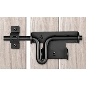 Slide Bolt Gate Latch with Padlock Hole, Heavy Duty Fence Slide Latches Outdoor Doors for Wooden Fence, Shed Door, Vinyl Door