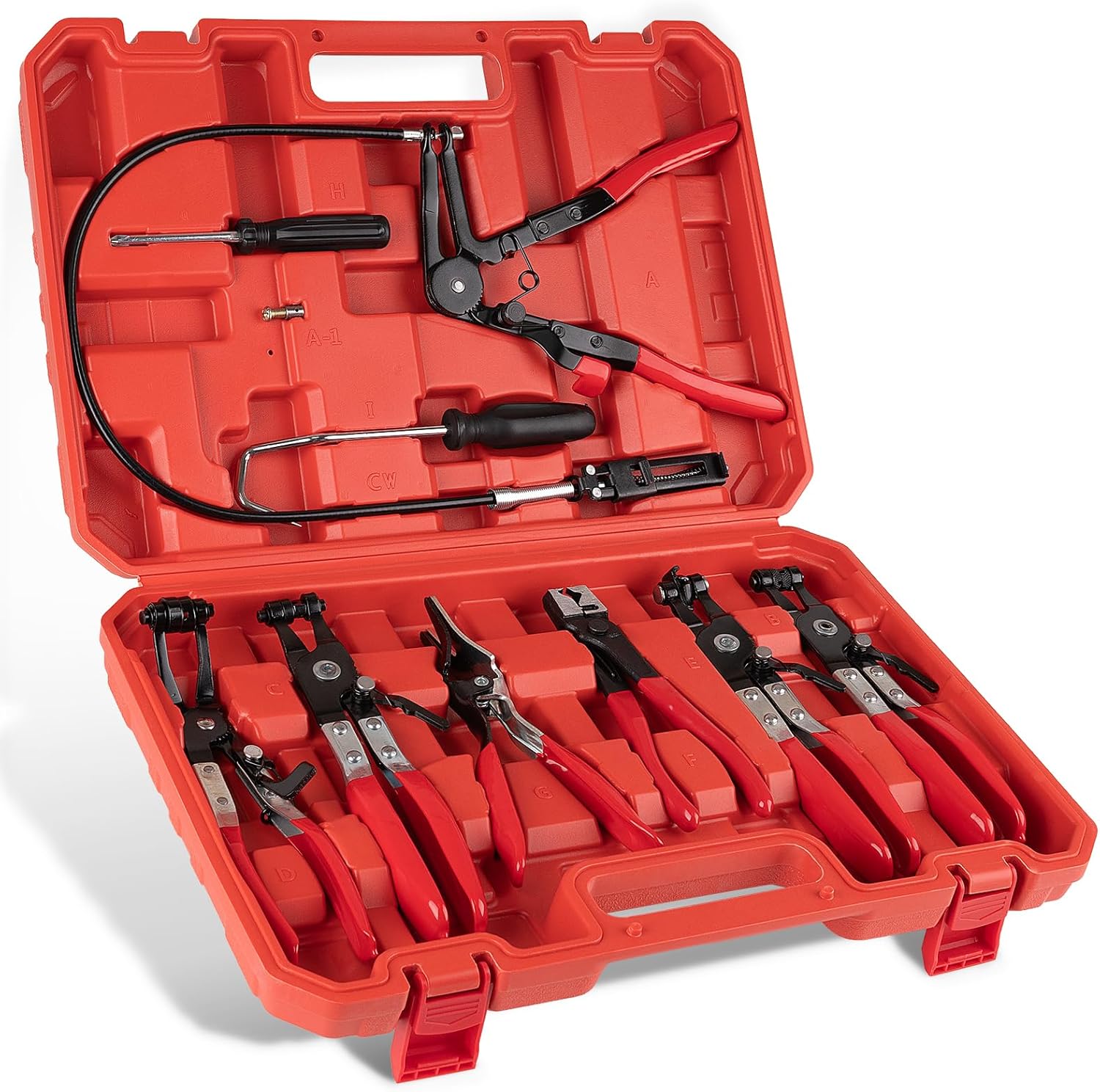 9PCS Hose Clamp Pliers Set Hose Clamp Removal Tool for Automotive Coolant Radiator Heater with Flexible Wire Long Reach Hose Clamp and Flat Band Pliers 9PCS Hose Clamp Pliers Set Hose Clamp Removal Tool for Automotive Coolant Radiator Heater with Flexible Wire Long Reach Hose Clamp and Flat Band Pliers