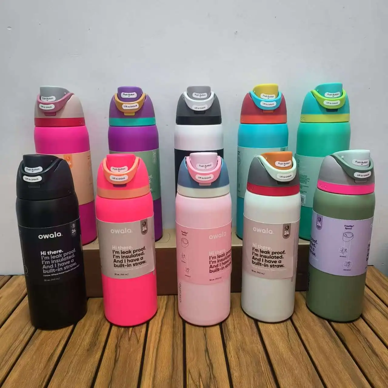 Owala New Double-Wall Vacuum Insulated Water Bottle, 24/32 oz, Sports Water Bottle with Carrying Handle and Straw, Portable for Outdoor Use