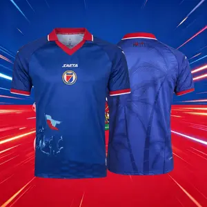 2026 Haiti Home And Away Blue White And Red Short Sleeve Soccer Jersey Fans Version Breathable