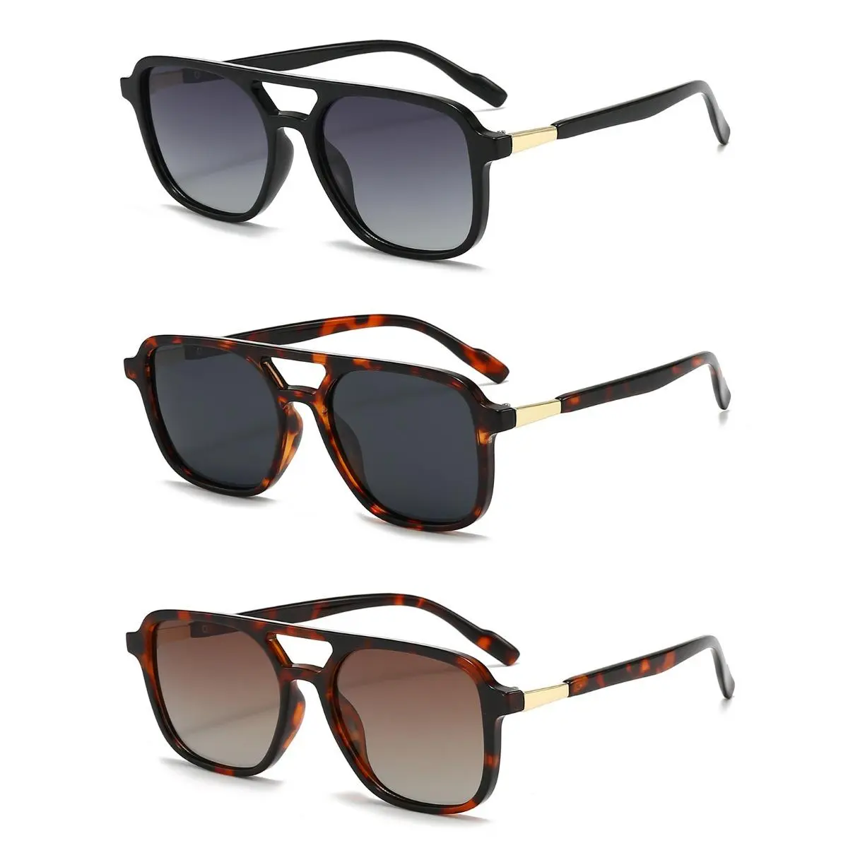 SOJOS Retro Aviator Sunglasses for Women Men,Trendy Rectangle Womens Mens Shades Sun Glasses