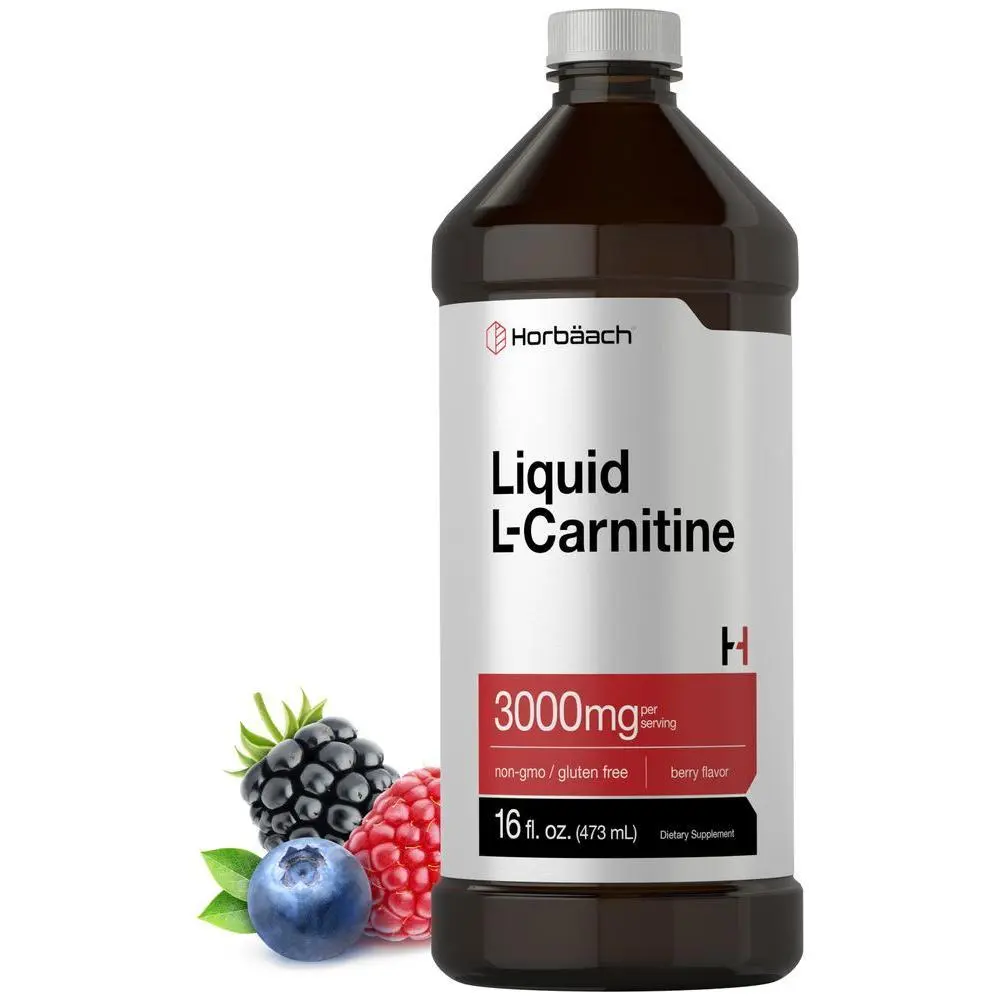 Horbäach L-Carnitine Liquid 16 oz | 3000 mg | Berry Flavor | Vegetarian Formula | Non-GMO, Gluten Free Supplement Horbäach L-Carnitine Liquid 16 oz | 3000 mg | Berry Flavor | Vegetarian Formula | Non-GMO, Gluten Free Supplement