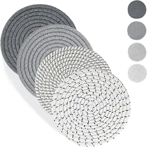 7 Inches Trivets for Hot Dishes, Hot Pots and Pans, 4Pcs Thick Heat Resistant Trivet Mats for Kitchen，Pot Holders for Kitchen Counter, Table, Home Essentials, Kitchen Decor for Table Countertops