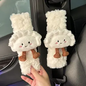 Cute Dumpling Car Seat Belt Shoulder Cover, Car Interior Accessory, Plush Material, Decorative and Practical, Soft Protection for Drivers and Passengers