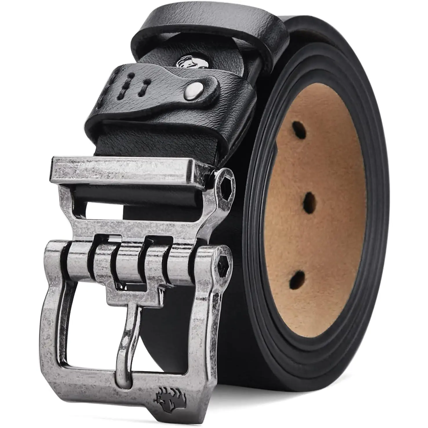 Men's Belts Leather Dress Leather Classic Heavy Duty Buckle Belt Casual for Jeans