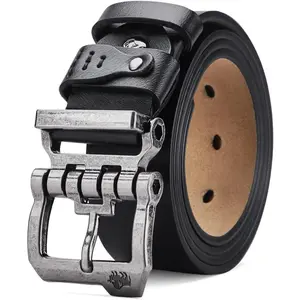 Men's Belts Leather Dress Leather Classic Heavy Duty Buckle Belt Casual for Jeans