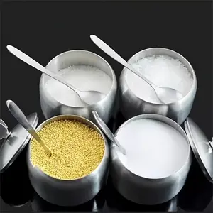 Covered Stainless Steel Round Handle Spice Jar, Durable Anti-Rust Kitchen Storage Container for Herbs, Seasonings, Coffee, Tea, Food Storage, Kitchen Accessories