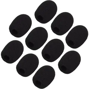 10 Pack Mini Small Size Lapel Headset Microphone Windscreen Foam Cover, Black