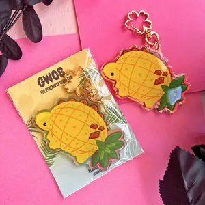 Rainbow "Gwob" The Pineapple Dinosaur Acrylic Keychain