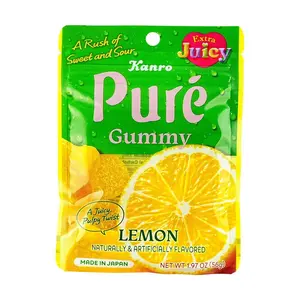 Kanro Pure Gummy Candy, Lemon Flavor,Sour Powder ,1.97 oz【Cute Heart-Shaped】