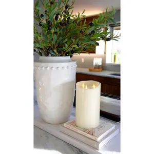 Large Ivory Moving 3 Flame Candle