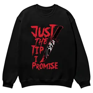 Unisex Long-Sleeve Stretchable Hoodie Top, TikTok-Shipped Killer Halloween Boogie Horror Pattern Crewneck, Cozy Full-Color Fall Sweatshirt for Men and Women