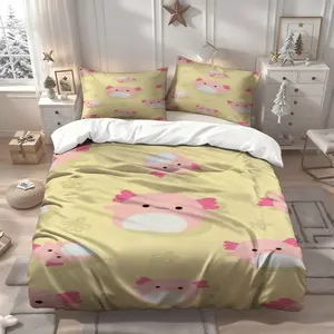 3Pcs Squishmallow Archie Themed Printed Bedding Set, Soft Comfortable, All-Season, Ideal for Family Bedroom & Guest Room, Perfect Holiday & New Year Gift, 1 Duvet Cover 2 Pillowcases (No Insert)