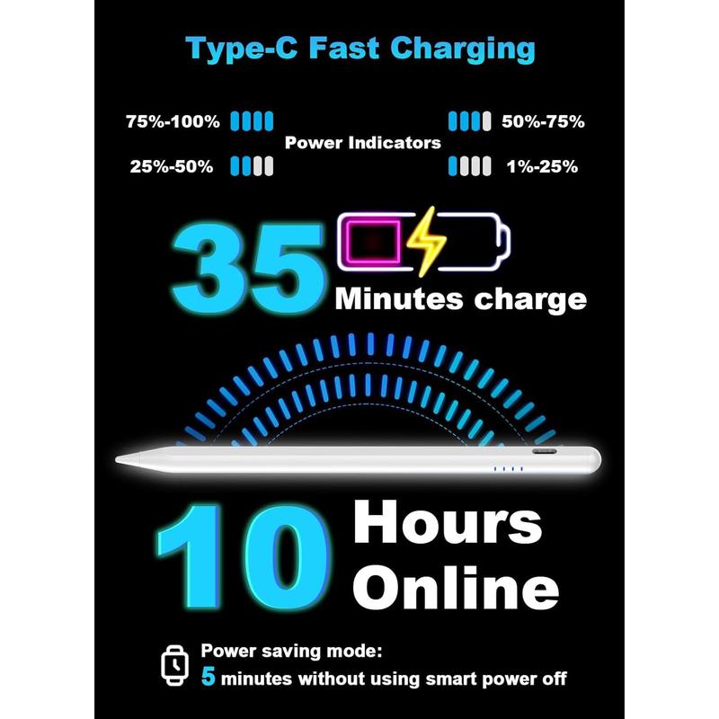 Stylus Pen for Android Tablet/Phone Pom Tips  Charge Stylus Pen for    Pencil Compatible with  A9+, ,  and Other Android Smartphone and Tablet Devices-White