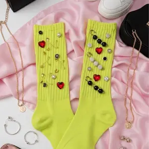 Junk Socks Bling with Unique Gems and Pin Designs in Any color Womenswear