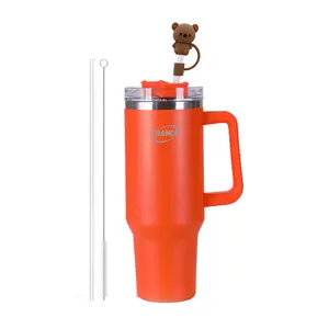 Franco 40oz Stainless Steel Tumbler with Handle, Straw Cleaner & Surprise Straw Cover