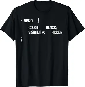 100% Cotton Ninja Code Funny Ninjas Karate Lover Warrior Graphic T-Shirt