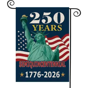 Double-Sided 250 Years America Garden Flag, 250th Anniversary USA Patriotic Double-Sided Banner