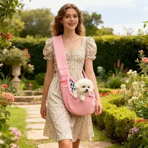 Pet transportation sling - reversible puppy carrier bag Back Pack with storage bag, adjustable shoulder strap pet transportation box, suitable for small dogs and cats, puppy transportation bag handbag, safety belt, machine washable