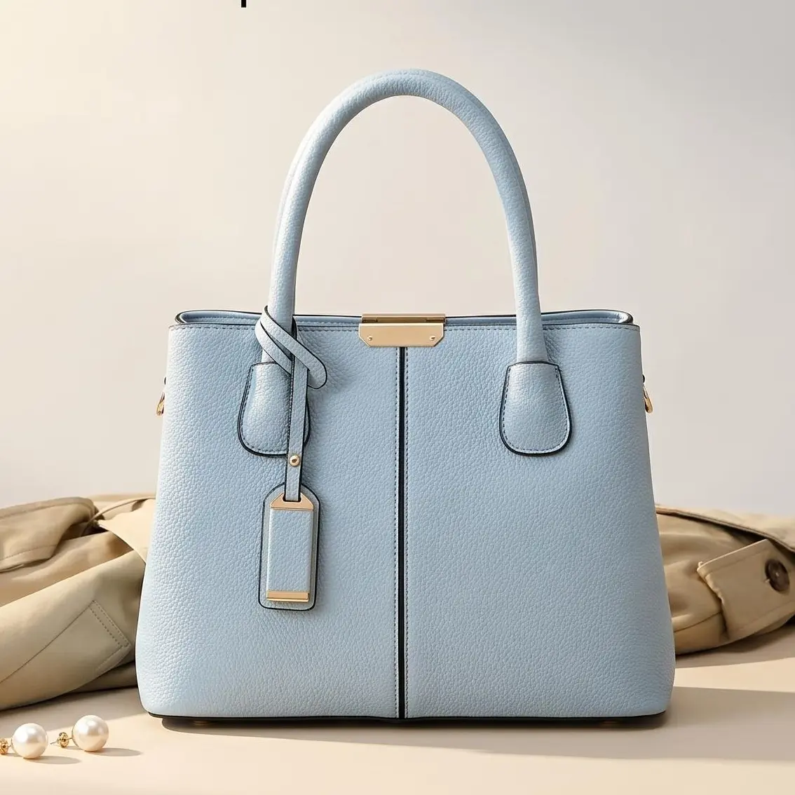 Chic PU Leather Tote Bag for Women, Large Casual Satchel with Adjustable Crossbody Strap and Multi Pockets for Work & Travel, Waterproof, Zipper, Multi-Pocket