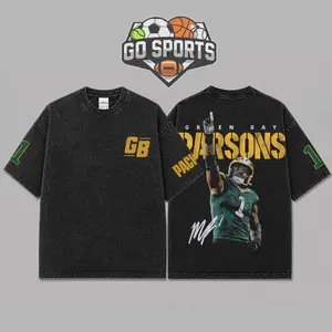 [Go-Sports] Micah Parsons GB1 Premium Acid Washed 100% Cotton T-Shirt, Packers Nation Apparel, Micah Aaron Parsons Fans Football Streetwear Tee, Gift For Football Fan Graphic Tee T-Shirt