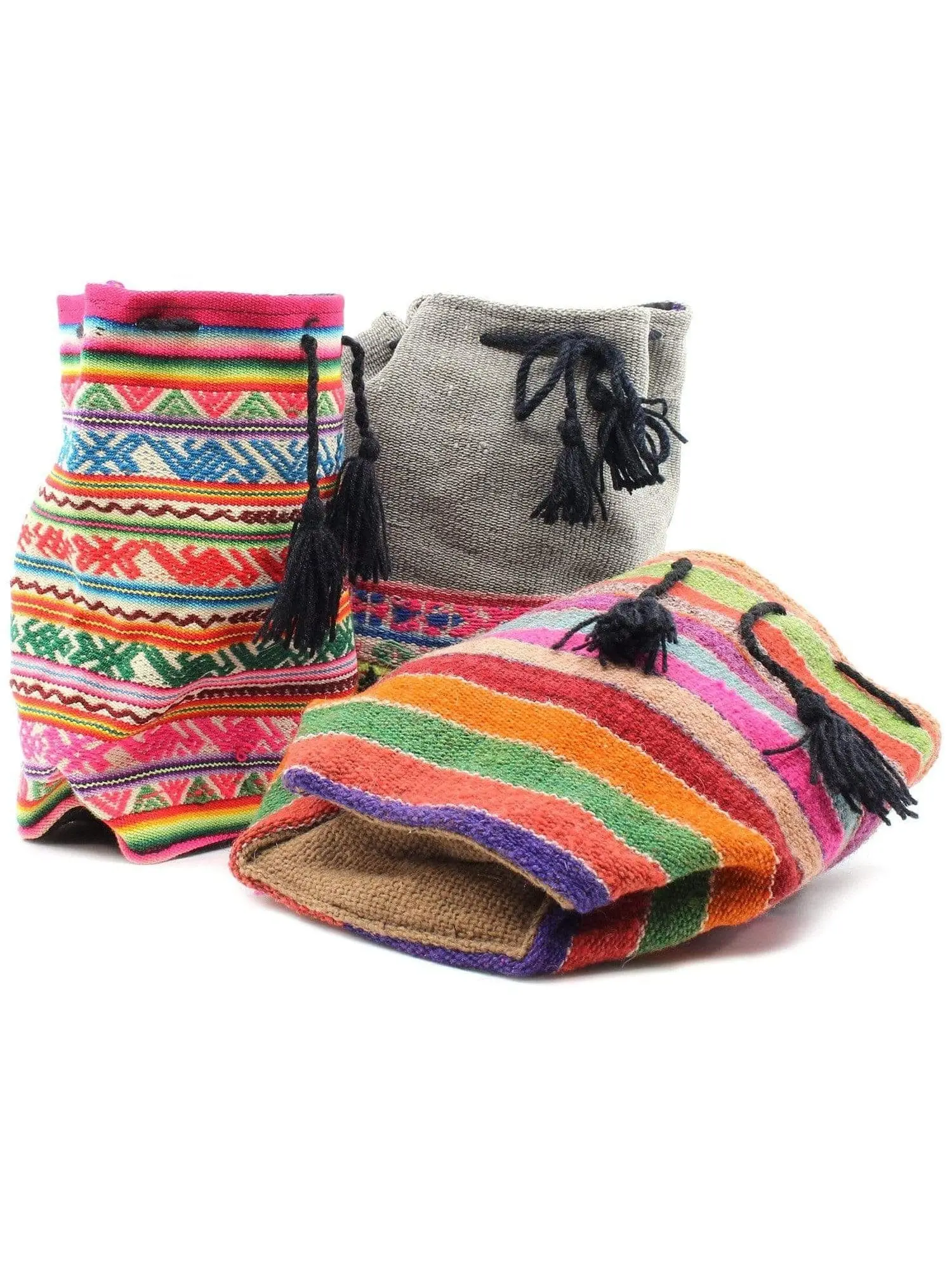 Peruvian Vintage Textile Drawstring Bag Peruvian Vintage Textile Drawstring Bag