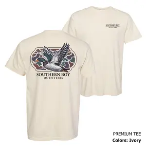 Southern Boy Outfitters Flying Mallard Camo Graphic Tee, Classic Hunting Duck T-Shirt, Outdoor Southern Style for Men and Women