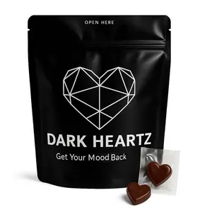 HOT! Dark Chocolate Hearts for Couples – Mood Support Chocolate Bar – Vegetarian & Gluten-Free Treat for Men(10 count)