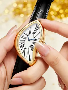 Creative Irregular Shape Watch, Quartz Wristwatch, Vintage Y2K Design with Quartz Movement, Alloy Case and Mineral Glass, Unique Fashion Accessory