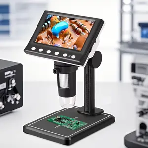 1000X HD Digital Microscope, Professional 8-LED Adjustable Lighting Diagnostic Tool, Portable Wireless for Android/iOS Live View, Smart One-Touch Focus Precision Imaging,  for Circuit Repair/Jewelry/Research, Complete with 32GB Card Multi-Scene Kit