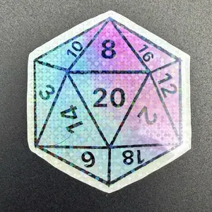 D20 Sticker Pink/Blue- Perfect for Gaming Enthusiasts and Dice Lovers