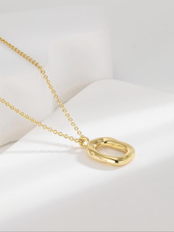 Women's Elegant Oval Shaped Pendant Necklace, Fashion Jewelry for Party, Daily Clothing Decor, Trendy All-match & Exquisite Jewelry for Birthday Gift