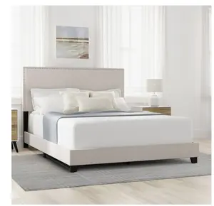 Willow Nailhead Trim Upholstered Full Bed, Fog