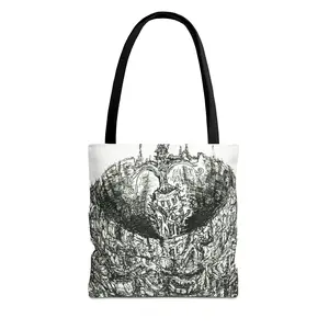 Hand Illustrated, Space Odyssey -Vortex of Ahiroth Artistic Tote Bag for Everyday Use, Stylish Tote for Shopping, Matching accessory to Vortex of Ahiroth iPhone Case (not included), Unique Gift for Art Lovers, Modern Minimalist Bag, Futuristic, Sci Fi