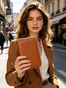 Unisex Professional Leather Zippered Phone Wallet, Wristlet Clutch with Card Slots & Phone Holder, Business-Friendly All-in-One Bag for Work, Travel & Business Trip