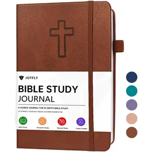 Guided Bible Study Journal Church Notes Notebook for Note Taking & Reflection - Guided Faith-Based Religious Gifts Bible Study Supplies Vintage Brown
