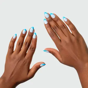 Livin' the Dream Press-On Nails - Dreamy Light Blue & French Tip - 24 Nails Included - 12 Sizes for Custom Fit - Comfortable Contoured Design
