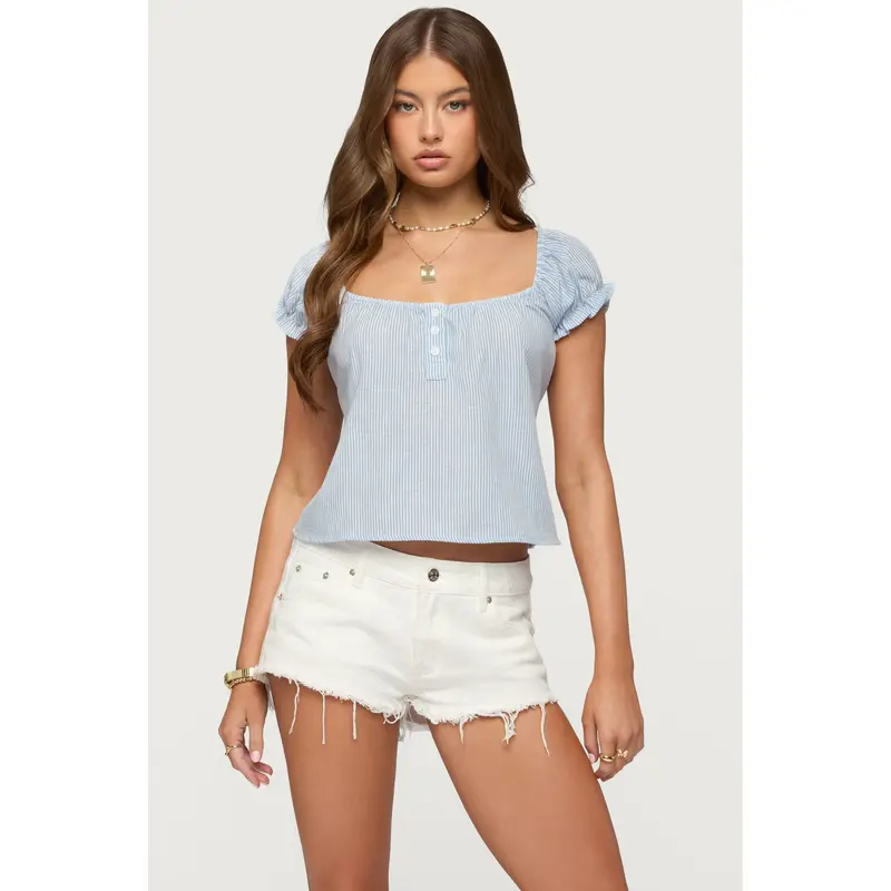 Rhory Pinstripe Babydoll Top