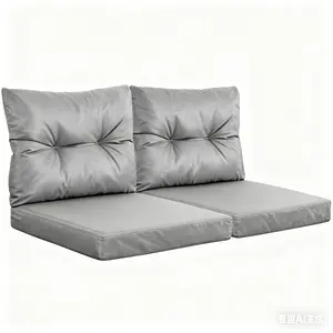 24 x 24 Outdoor Cushions for Patio Furniture, Waterproof Fade-Resistant Loveseat Cushions Set of 2, Deep Seat Cushion Replacement, Patio Chair Cushions, Sofa Couch Cushions with Ties, Outdoor Cushion Set for Garden, Deck, Porch