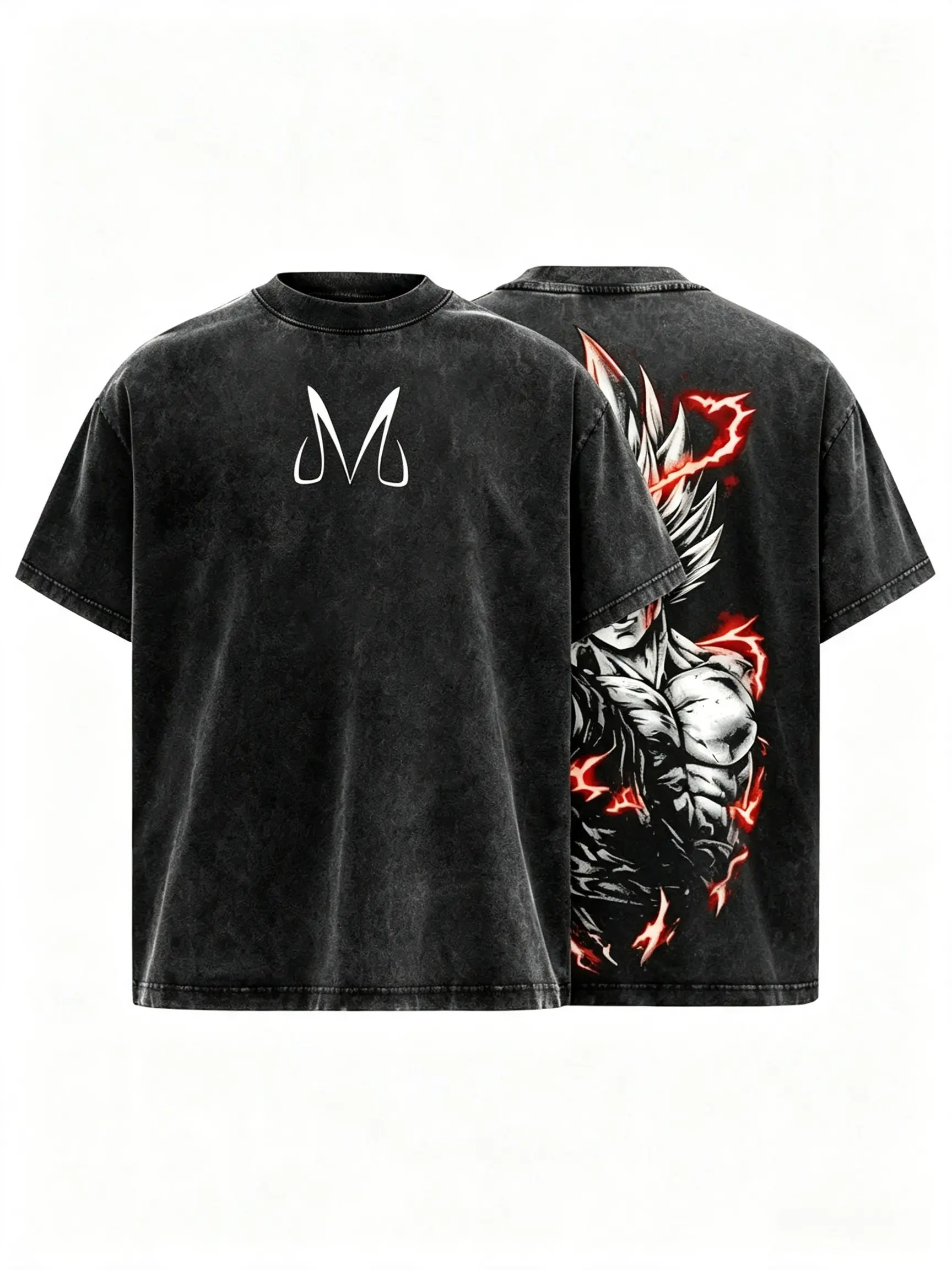 Warrior Power T-Shirt – Vintage Washed DBZ Inspired Tee, Anime Graphic Shirt, Oversized Soft Cotton Streetwear, Unisex Casual Apparel,streetwear f，oversized t-shirt，crewneck tee，short sleeve，gift shirt ， funny meme