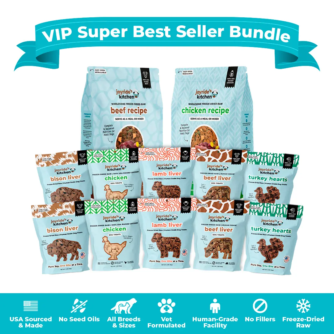 VIP SUPER Bundle - Freeze dried raw dog food and treats super bundle, human grade, USA sourced and made, vet formulated raw dog foods