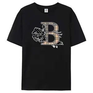 FEEGO New casual T-shirt 2026 summer warhorse high-end fashion printing, personalized round neck trendy men's clothing, suitable for men, women, mothers and friends, couple style, fashionable and loose, youthful and energetic, men's daily wear tops