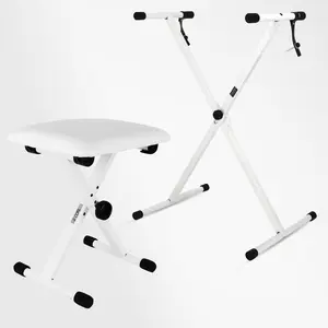 5 Core Keyboard Stand Piano Bench Combo Adjustable Key Board Stands 2" Padded Musician Chair Set