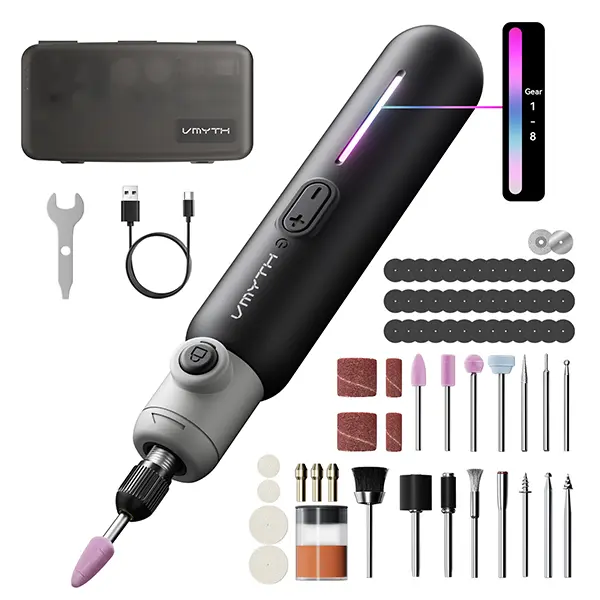 【DealsForYouDays】VMYTH iPen E3 Rotary Tool Kit, Brushless Mini Engraving Pen, 22000RPM 8-Speed, 67PCS, Cordless for Sanding Polishing Carving Drilling Cutting, 3D Print Finishing, Wood Metal Jewelry DIY Crafts Home Repair Gift Power Tool Tool Set